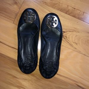 Tory Burch Flats with Gold Logo